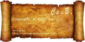 Csermák Béla névjegykártya