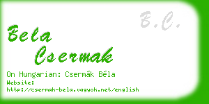 bela csermak business card