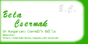 bela csermak business card